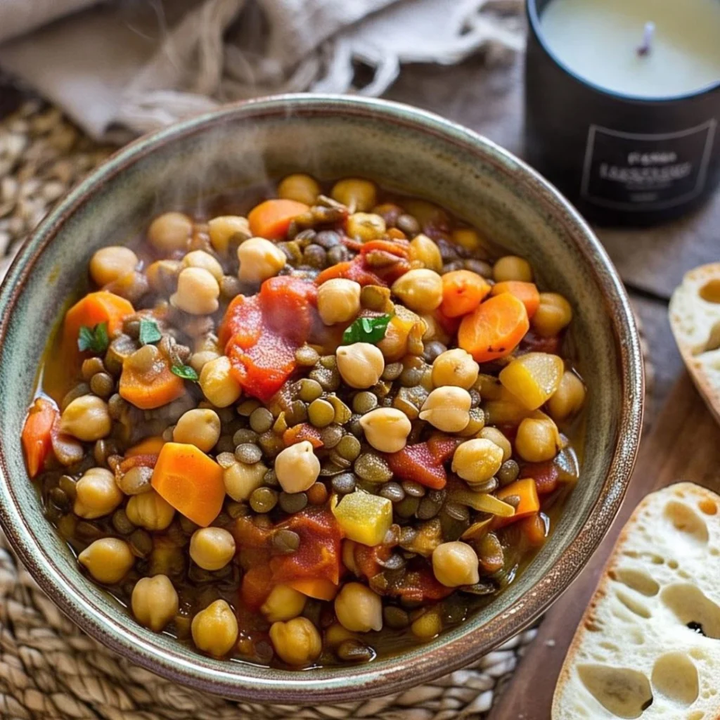 Bowl of cooked chickpeas ready for salad
