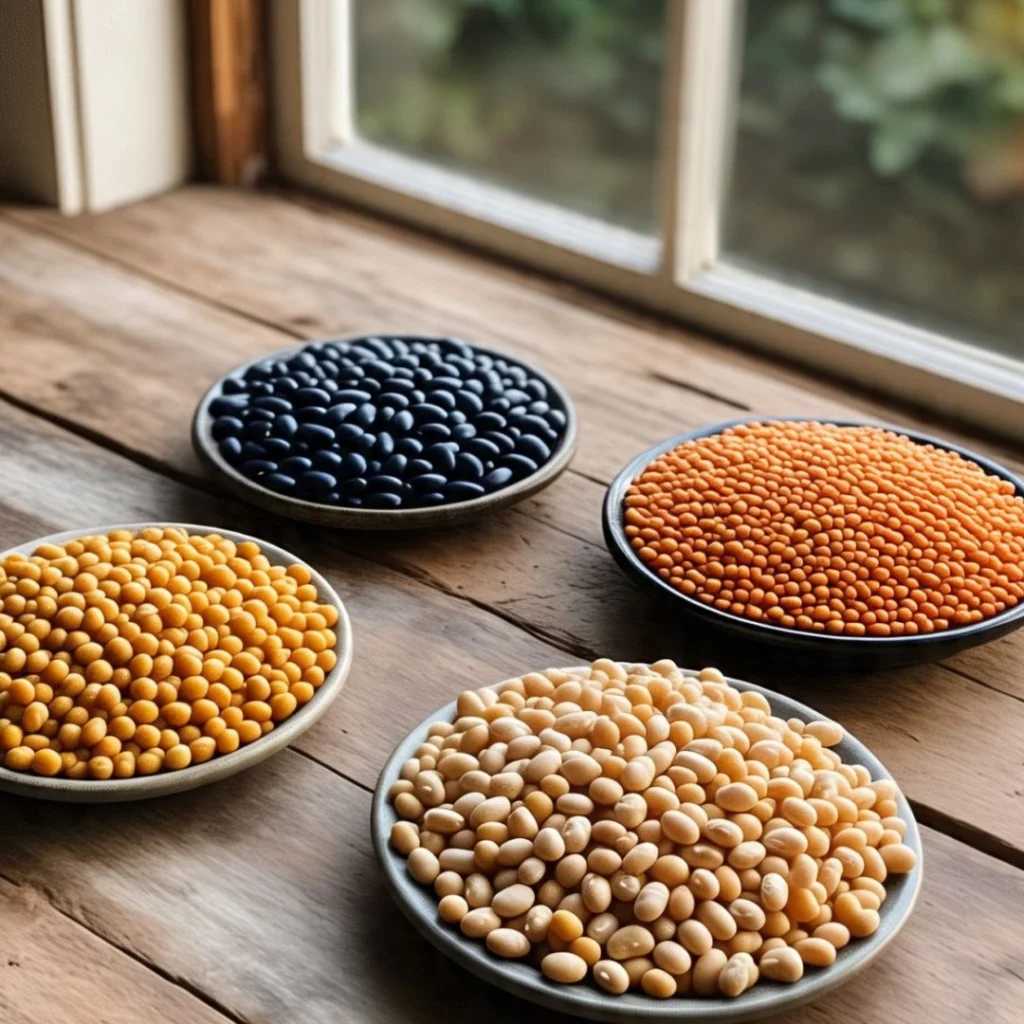 Butter beans and their best substitutes on a wooden table